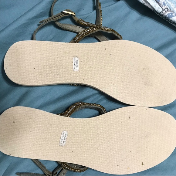 Cocobelle Handmade Bronze double strap flat sandals. - Picture 5 of 6